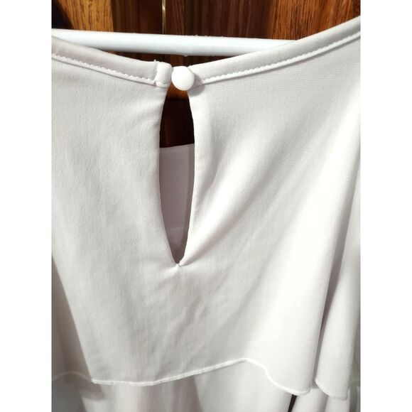 Worthington Woman's Classic Floral Ruffle Tiered Spagetti Strap Blouse - Picture 7 of 7